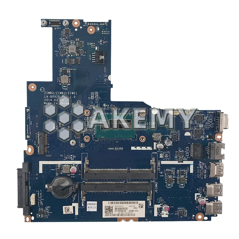 ZIWB2/ZIWB3/ZIWE1 LA B092P Rev: 3 0 материнская плата для For Lenovo B50 80 ноутбука (для процессора intel