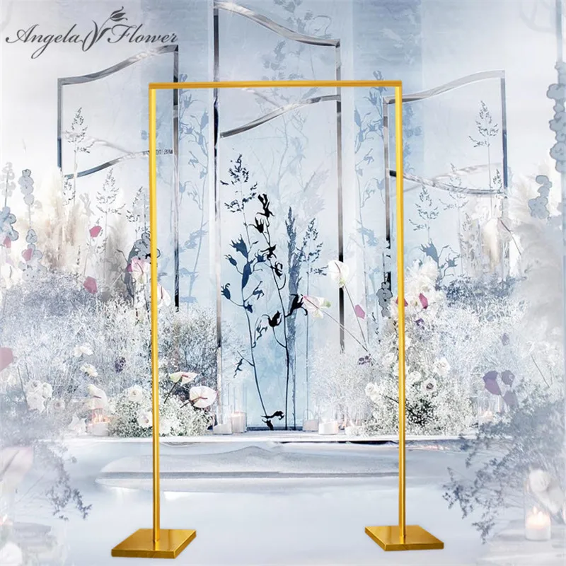 Позолоченная блестящая квадратная арочная полка свадебный реквизит сценический