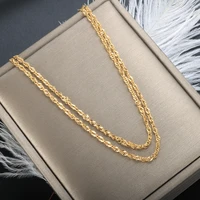 zmfashion spring and summer titanium steel necklace stainless steel double split layered lip chain gold plated jewelry choker