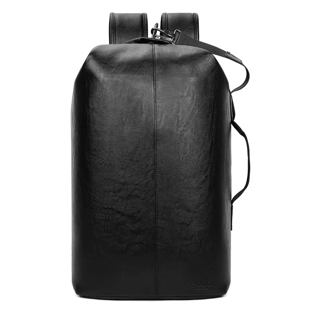 black VICUNA POLO, кожаный индивидуальный, Новое поступление, Большой Вместительный мужской рюкзак для путешествий, ноутбука, высококачественный мужской рюкзак в деловом стиле, mochila - Цвет: black