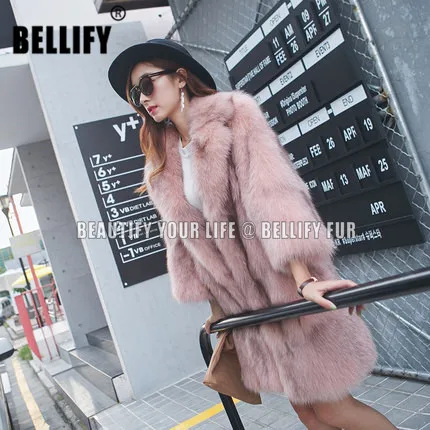 Женская шуба из натурального Лисьего меха Длинная утепленная европейского