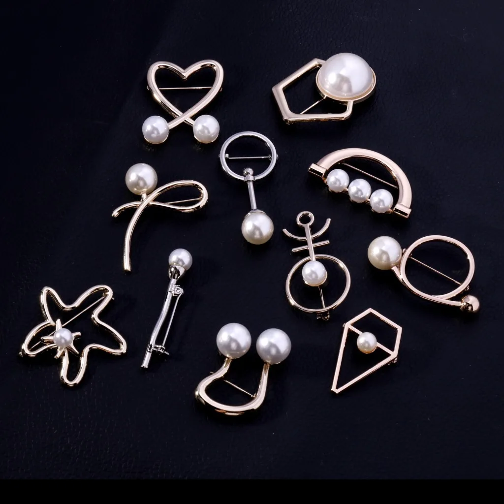 Модная простая брошь с имитацией жемчуга пальто шаль лацкан булавка пряжка для