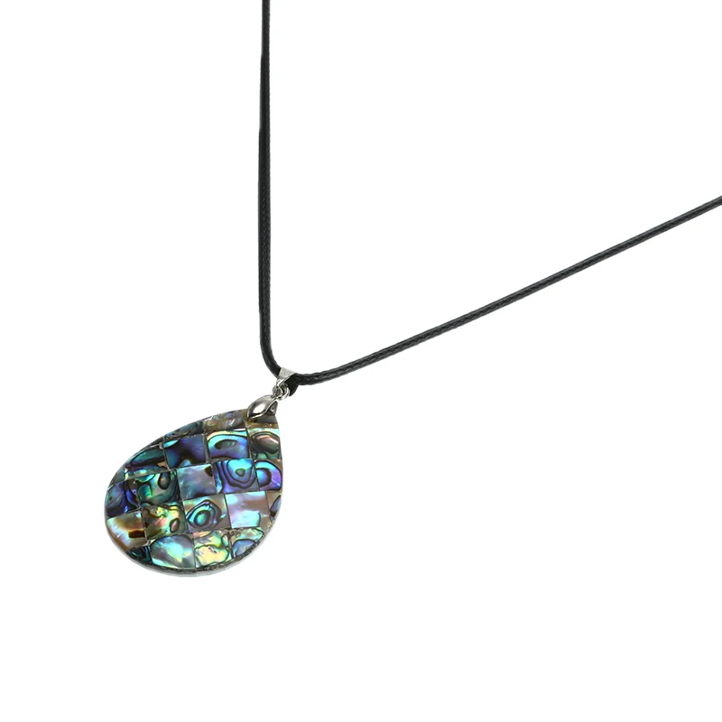 Натуральная устричная Paua Абалон оболочки слеза капля воды кулон ожерелье
