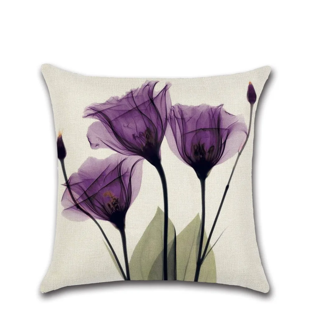 

Красочные акварельные абстрактные цветы печатные декоративные Пледы Подушки Цветочные растения наволочка домашний текстиль украшение ко...