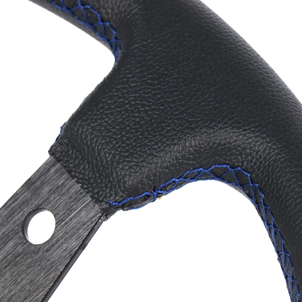 350mm Deep Dish 6 Bolt Car Racing Steering Wheel PVC Leather and Aluminum Bracket Horn Button For Sport with Logo - купить по