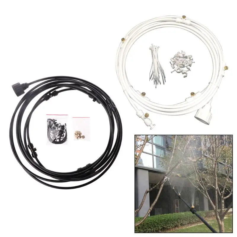 

1 Set Outdoor Misting Cooling System Kit Water Spray Mist Atomizing Hose Nozzles for Greenhouse Garden Patio Waterring Irrigatio