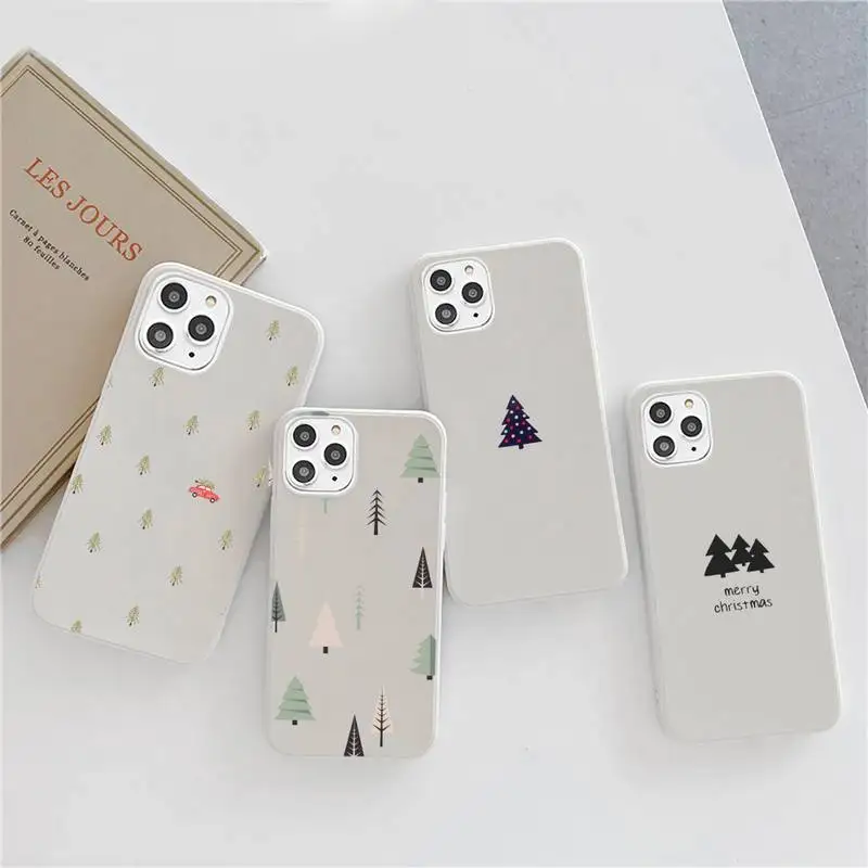 

Christmas tree Phone Case Candy Color for iPhone 13 11 XS 12 pro max mini 6 6S 7 8 plus SE 2020 X XR mobile bags Luxury funda