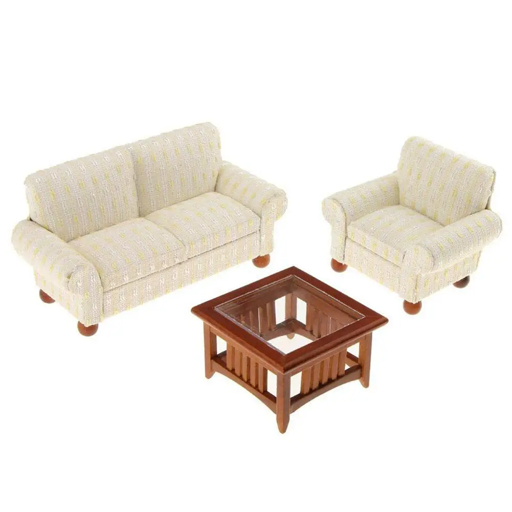 3 шт. мебель для гостиной модель 1/12 набор аксессуаров кукольного домика сделай