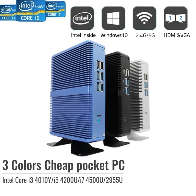 Cheapest Fanless Intel Nuc Mini PC Celeron N3150 Pentium N3700 With 2*HD Dual Lan Barebone Desktop Computer Micro HTPC WiFi 300M