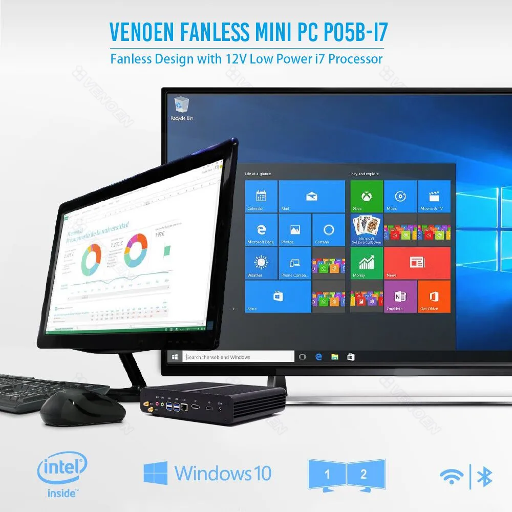 I7 7500U 6500U 8550U 8565U Топ игровой Мини ПК Windows 10 Intel DDR3L DDR4 mSATA SSD Настольный Nuc компьютер AC