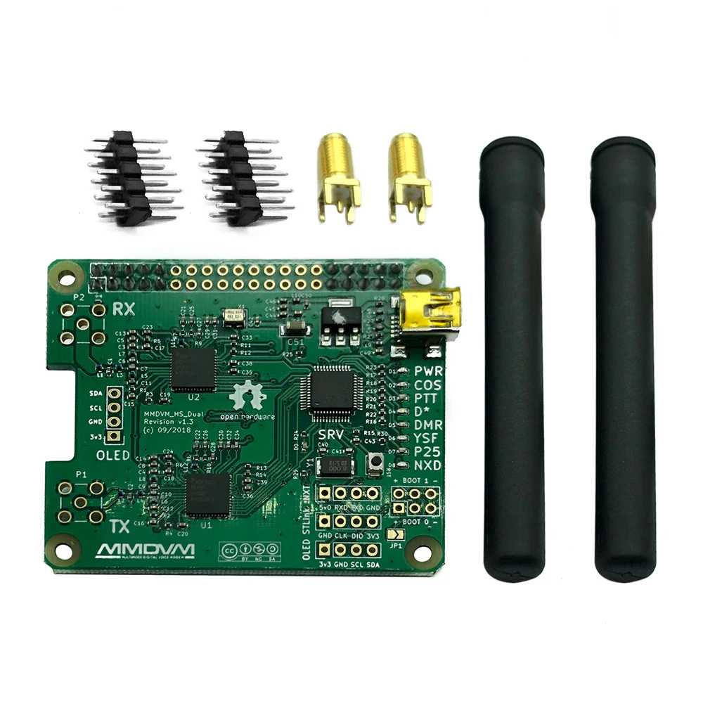 Дуплексная плата точки доступа V1.3 MMDVM HS Dual Hat и 2 антенны с поддержкой P25 DMR YSF NXDN для