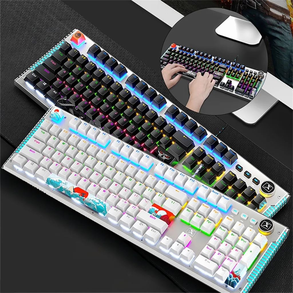 

Gaming Keyboard Backlit PC Mechanical Illuminated Backlight Wired Colorful LED Gaming Mechanical Keyboard For Desktop