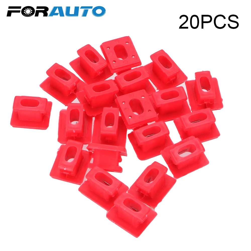 20 шт./компл. крепежные зажимы для автомобиля пряжки панели красные вставные