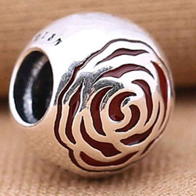 

100% 925 Sterling Silver Bead New Rose Beads Fit Pandora Women Bracelet & Necklace Diy Jewelry