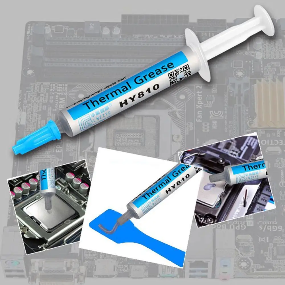 

Silicone Grease HY810-2G Thermally Conductive CPU Heat Resistant Dissipation High Silicone Temperature 4.63w Adhesive Greas A0W5