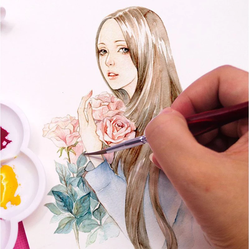 Кисти для рисования акварелью и гуашью 11 шт./компл. 2 модели разные формы круглые