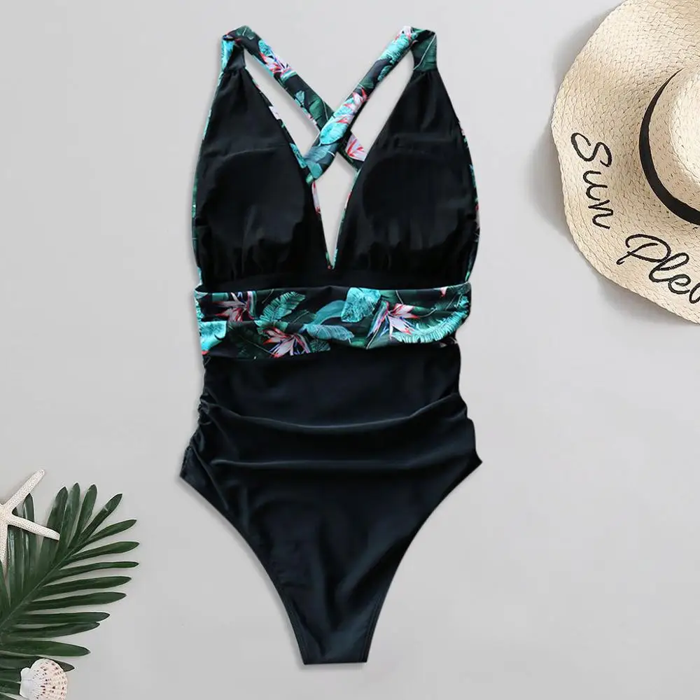 2020 сексуальные цельные купальники боди женские плечевые Цветочные Купальники