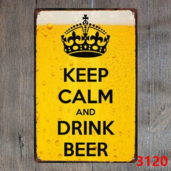 KEEP CALM AND DRINK BEER Metal Tin Sign Metal Painting Poster 30*20CM
