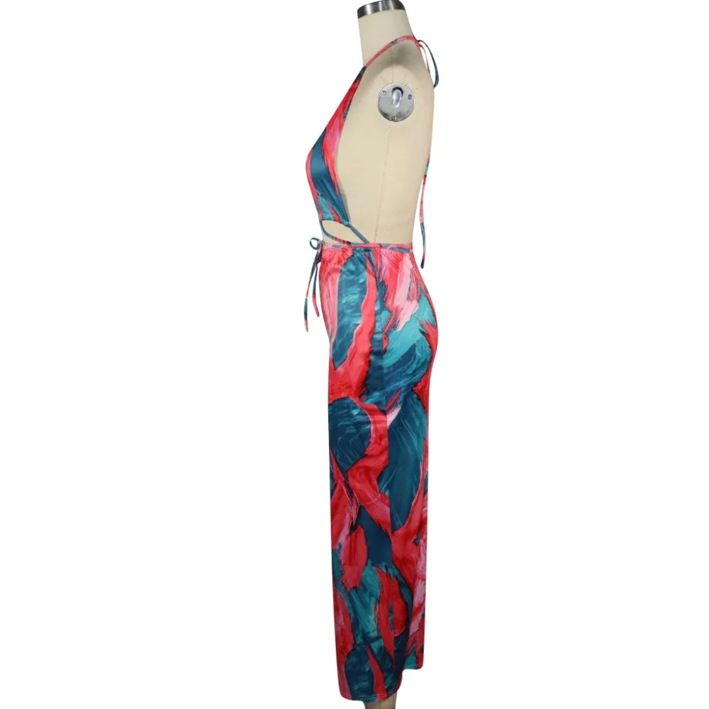 Длинное платье vestidos vestido с принтом, женское платье, длинный, с бретелями, Сексуальные вечерние платья, вечерние платья, женская одежда