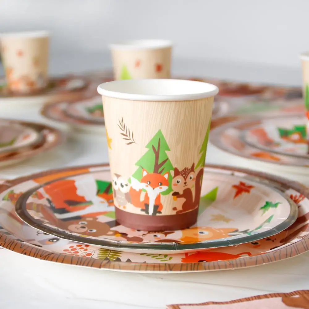 2021 новая одноразовая посуда бумажная тарелка/чашка/украшение для салфеток детей