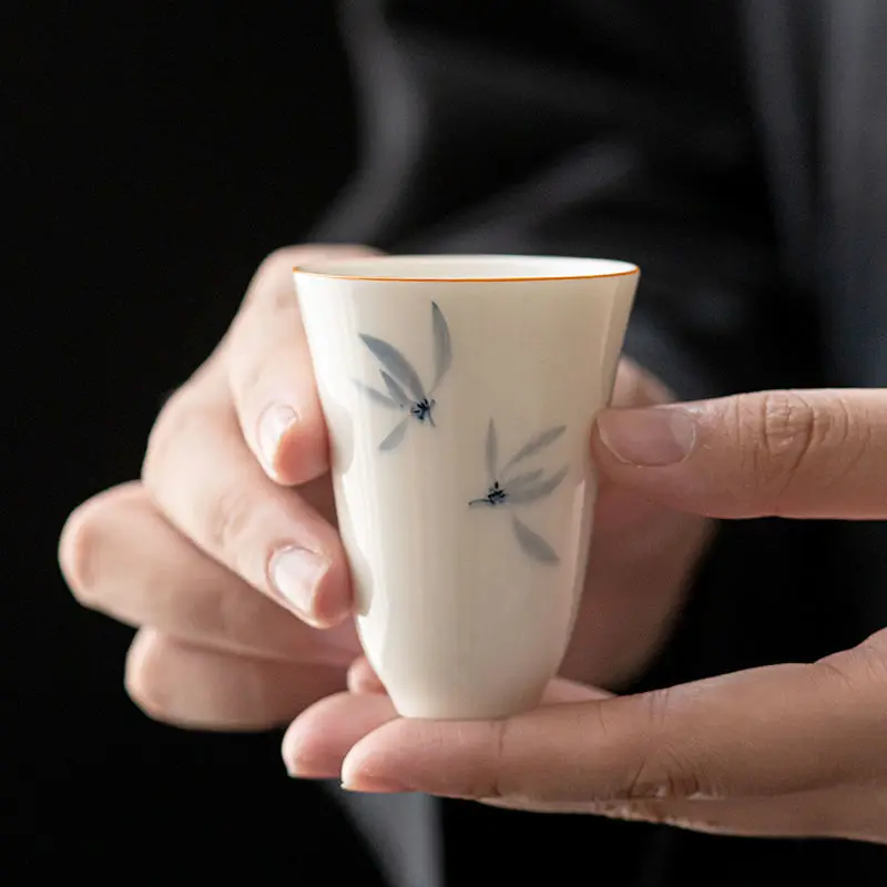 

Cozy Autumn Afternoon Tea Underglaze Hand-painted Orchid Tea Cup Thin Tire Cup Creative Tea Cup Ceramic Kung Fu Tea Set Tea Cup