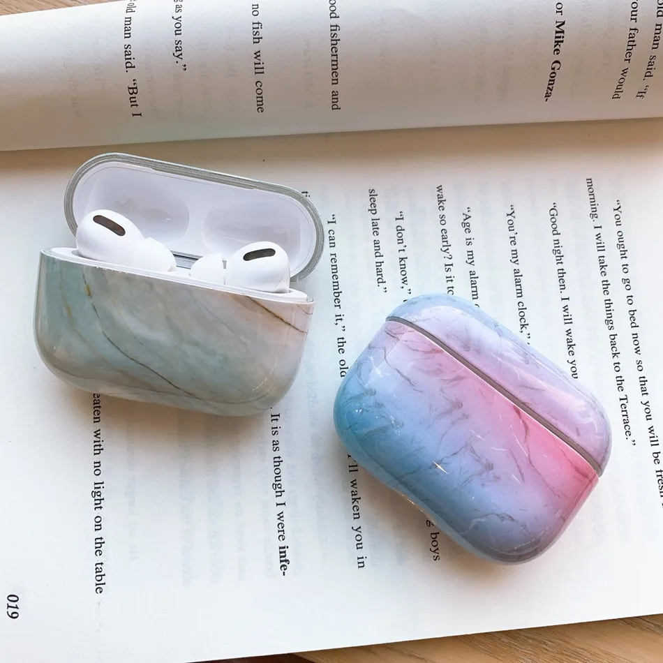 Earphone Case For Apple Airpods Pro Marble Flower Hard Cover Air Pods 3 Headphone Earpods Charging Box Clear | Электроника