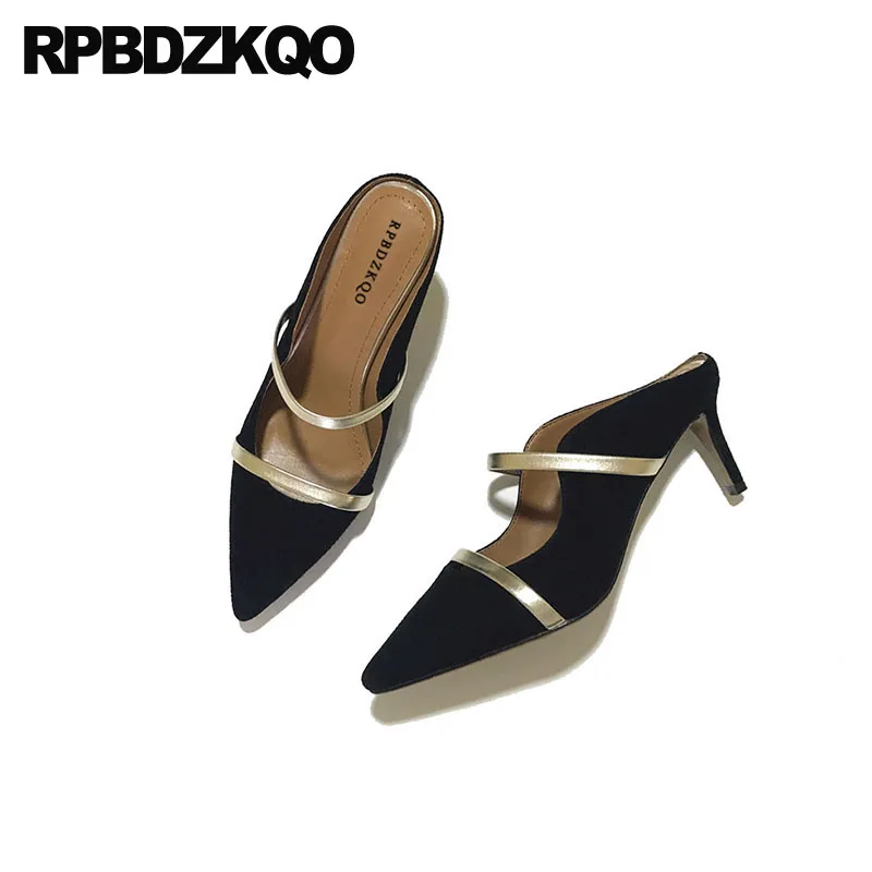 Черные осенние Размеры Размер 33 замша 3 дюйма женские туфли лодочки обувь из