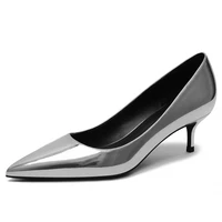 2020 white sliver red women shoes woman high heels sexy design slip on pointed toe genuine leather summer pumps big size m0034