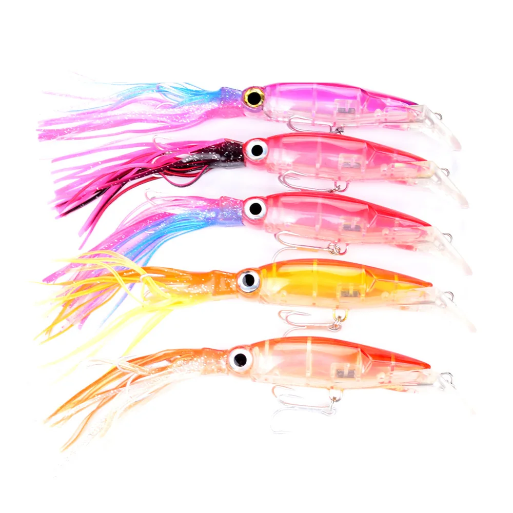 

1Pcs Lifelike Squid Tentacles Minnow Fishing Lure 40g/14cm Isca Artificial Peche Hard Bait Pesca Fishing Tackle