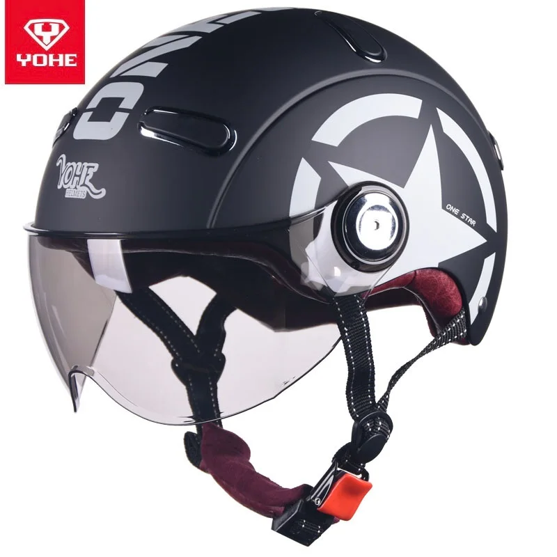 Мотоциклетный шлем всесезонный с полулицевым покрытием защитой от