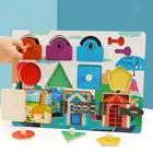Детская Доска Монтессори с задвижкой, сенсорный обучающий замок для развития навыков, развивающая дверная защелка, Обучающие игрушки, деревянная доска для Busyboard