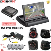 koorinwoo dual core cpu car parking sensors alarm buzzer rear radar car rear view camera dynamic car detector parktronic monitor