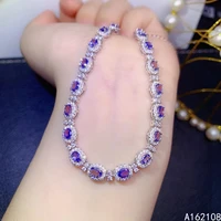fine jewelry 925 sterling silver inset with natural gemstones womens luxury fashion tanzanite hand catenary bracelet support de