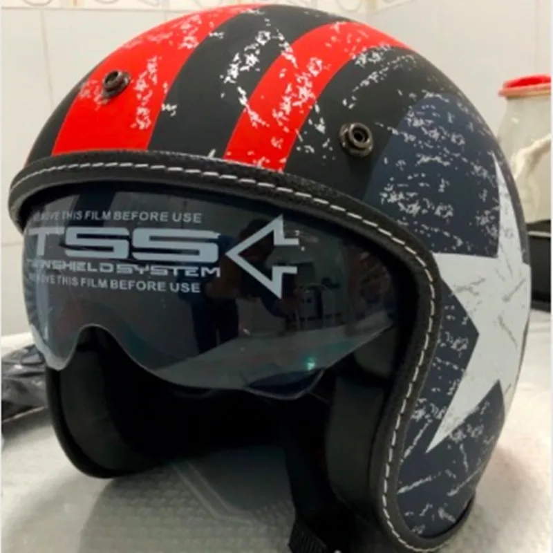 Шлем мотоциклетный с открытым лицом для взрослых в стиле ретро|Шлемы| |