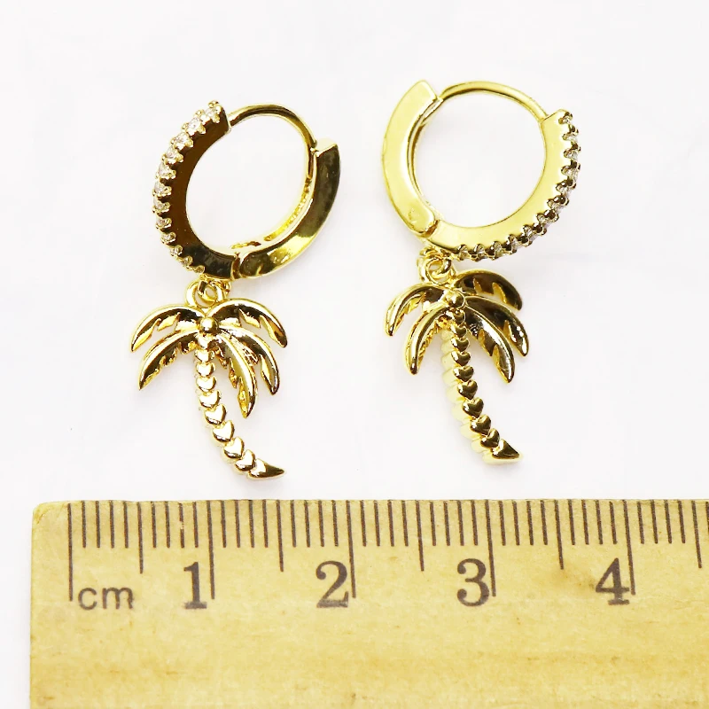 

10 Pairs Fashion Coconut tree earrings Tiny earrings Women jewelry earrings women earrings Gold jewelry gift 8252