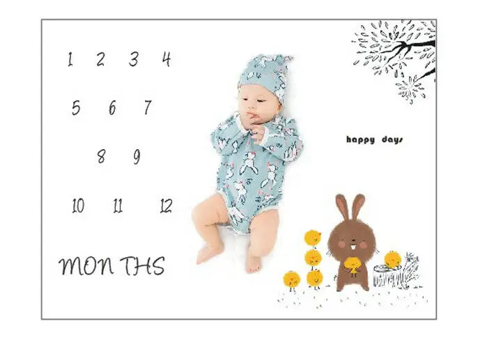 Одежда для новорожденных маленьких девочек и мальчиков Одеяло веху Фотография