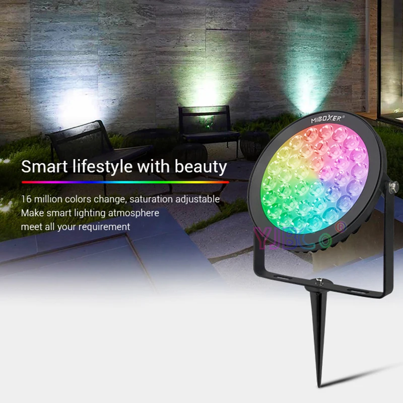 Miboxer 15 Вт RGB + CCT умный светодиодный садовый светильник FUTC03 AC100 ~ 240 В IP65