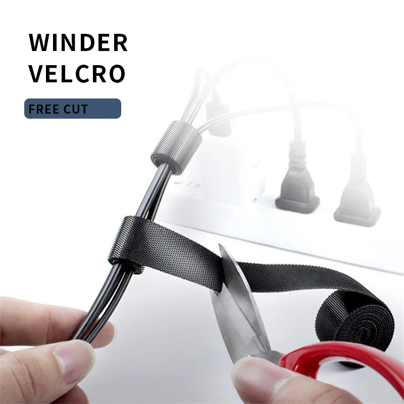

Free cut Velcro cable management Computer mouse keyboard cable nylon storage binding belt data cable headset simple cable tie
