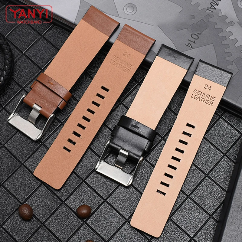 Leather Watchband 22 24 26 28 30mm 32mm bracelet for diesel watch strap wristwatches band for DZ4343 DZ7293 DZ7333 watch band
