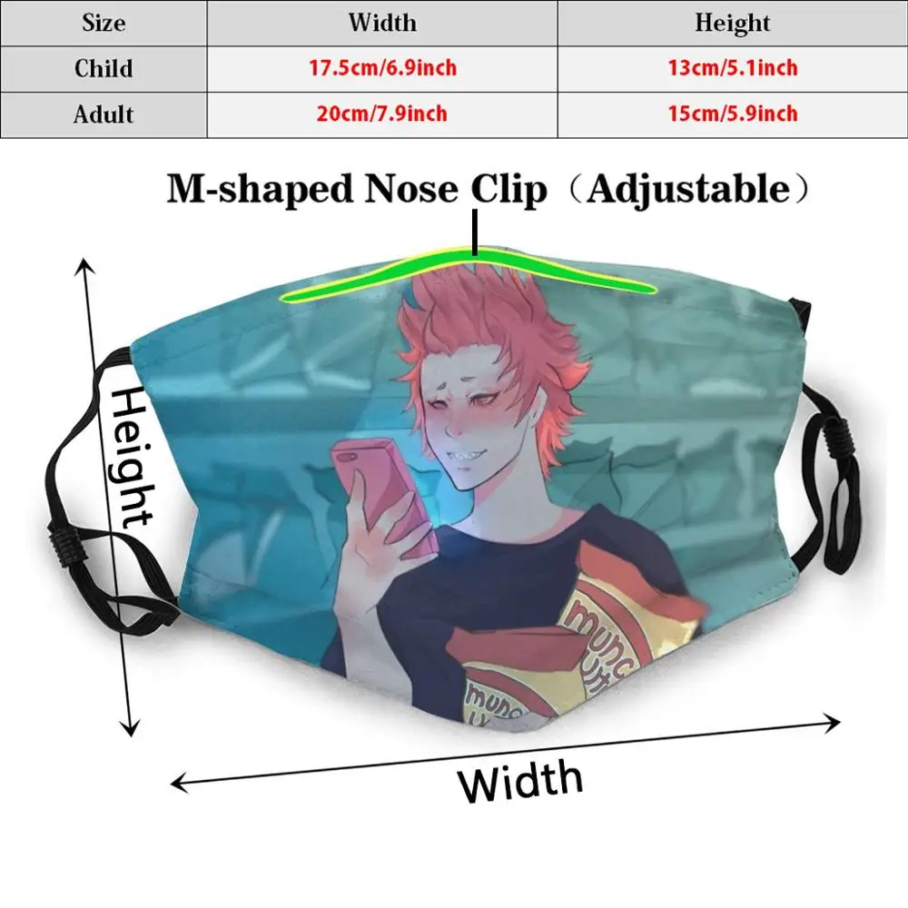 Distance Kiri смешная печать многоразовая маска Pm2.5 фильтр для лица Kiribaku Bakushina Bakugou Bnha Mha