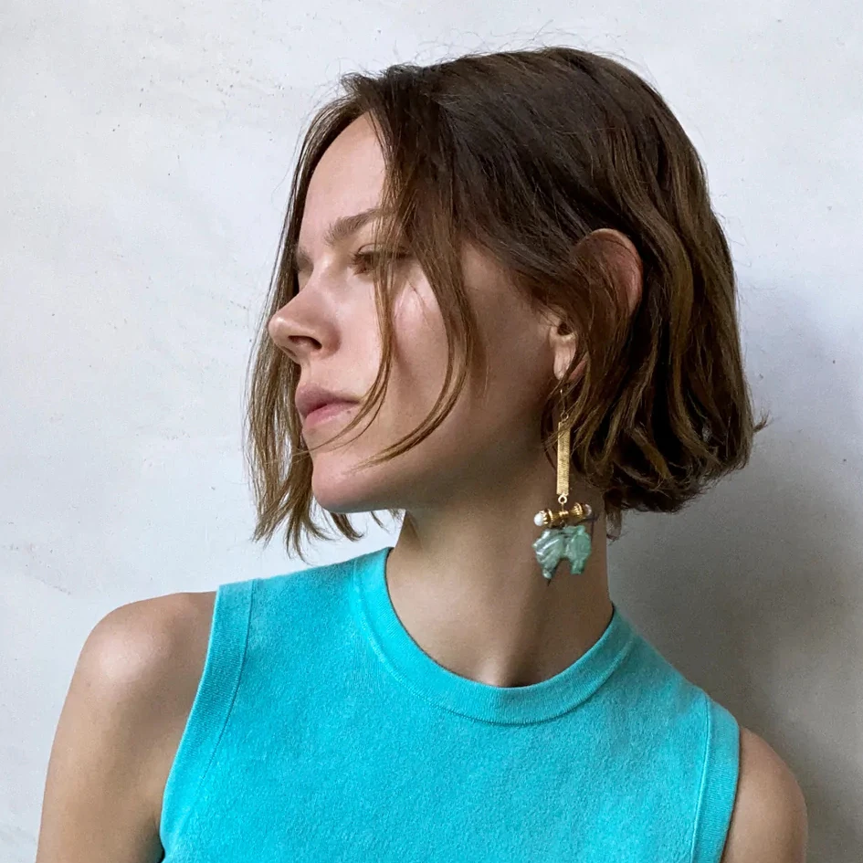 

Vedawas ZA Ceramic Natural Stone Drop Earrings 2020 Fashion Jewelry High-end Metal Statement Earring For Women Party Accessories