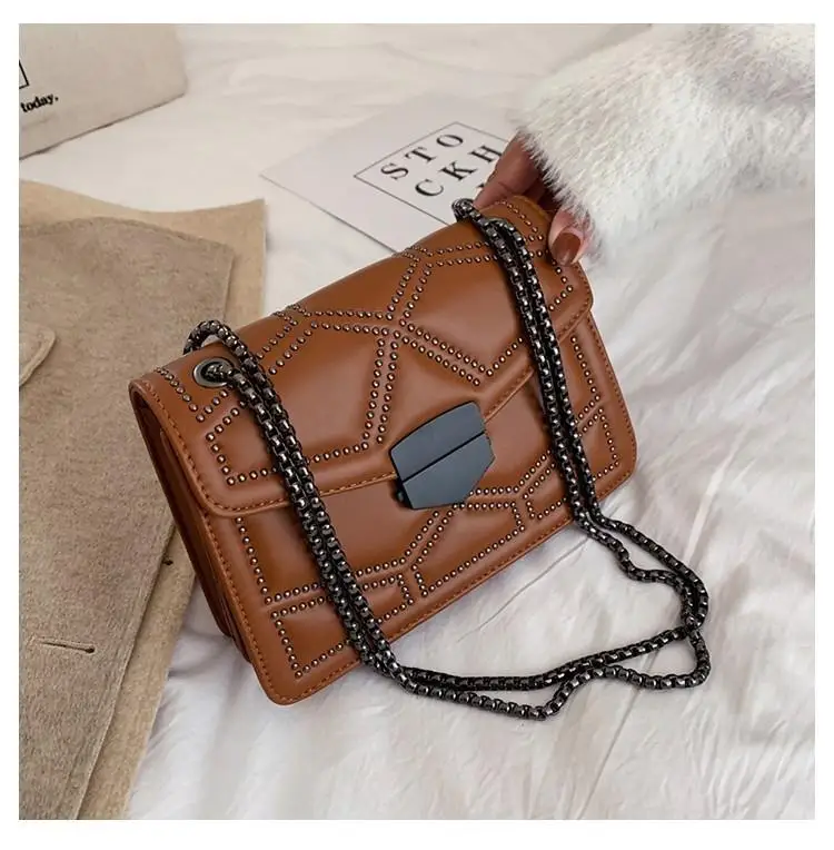 

2021 Women's Bag Autumn Winter New Fashion Oblique Satchel Single Shoulder Bag Chain Small Bag