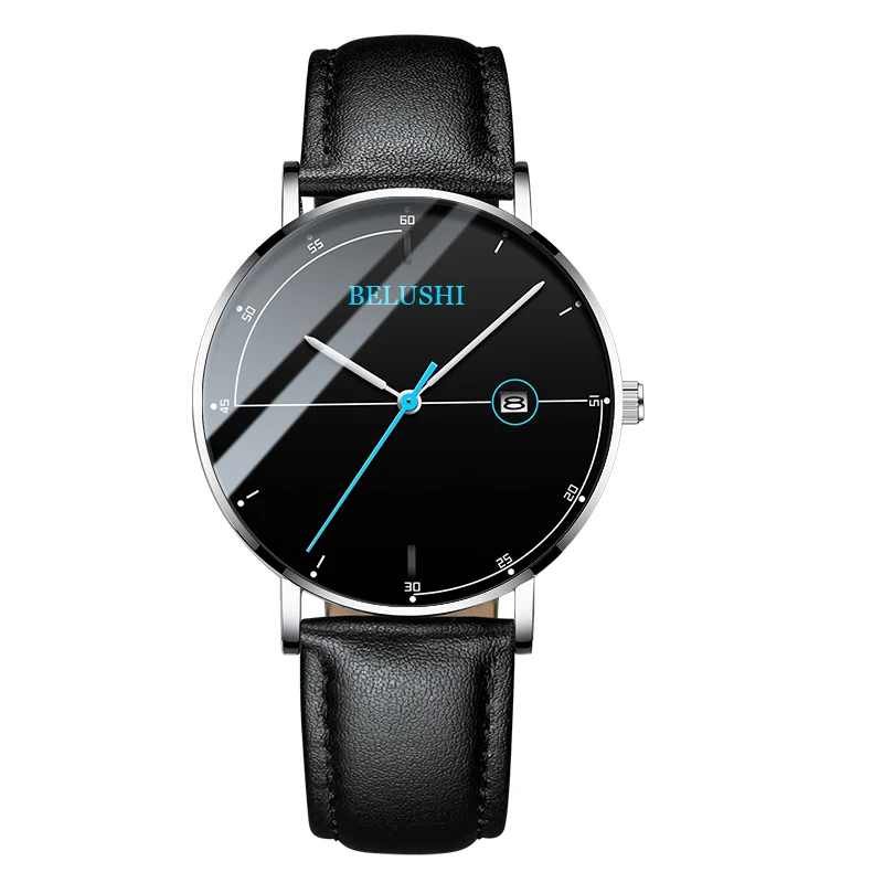 BELUSHI часы для мужчин Relojes Hombre 2020 простые Бизнес Мужские классический кожаный