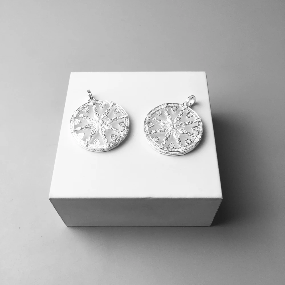 Подвески для дисков из розового золота колье стерлингового серебра 925 пробы с