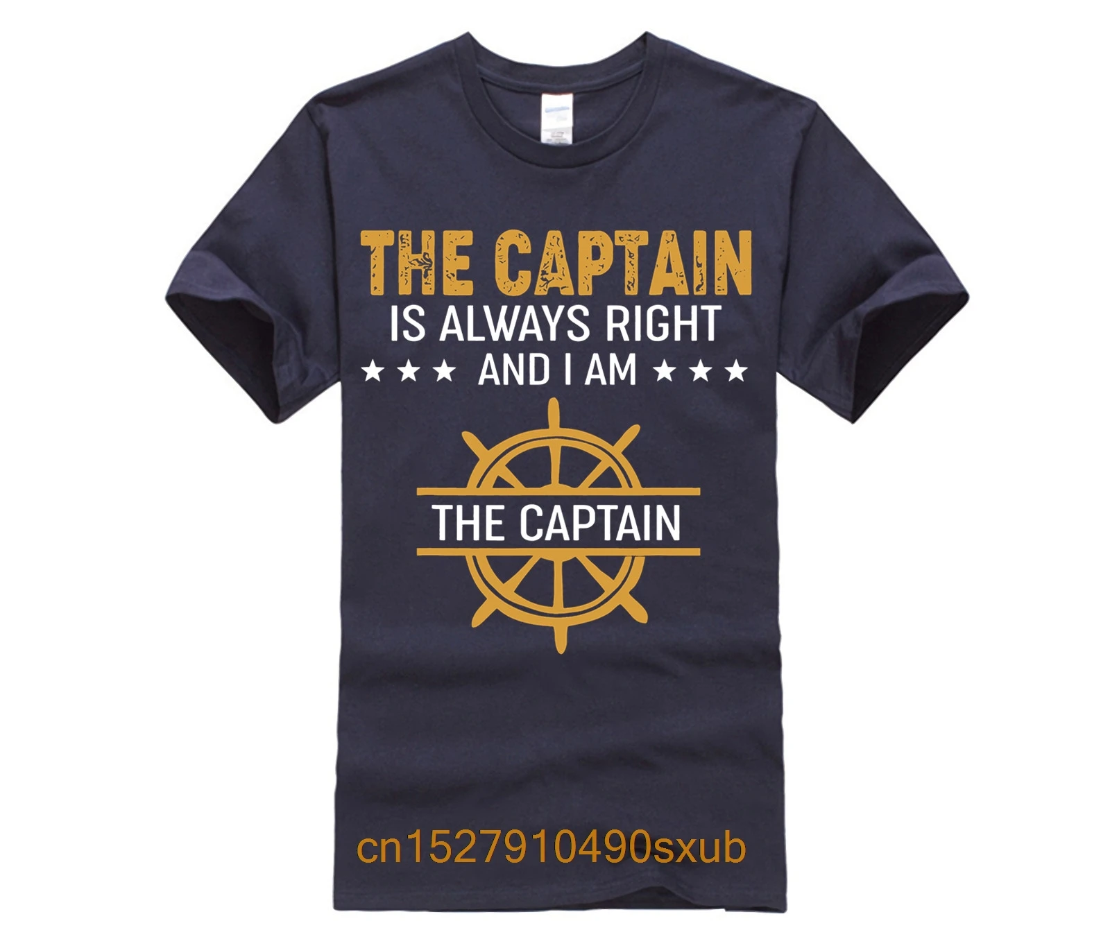 

Summer Fashion Street Short Sleeve T Shirt The Captain Is Always Right And I Am The Captain Black Version T Shirts