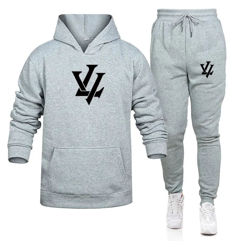

2021 New Popular Logo Print Multicolor Optional Hoodie,Winter Fashion Sports Jogging Men And Women Sweat Shirts+Sweat Pants Suit