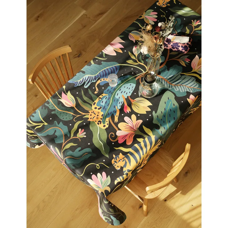 Скатерть для праздничного стола тканевая скатерть с изображением джунглей и