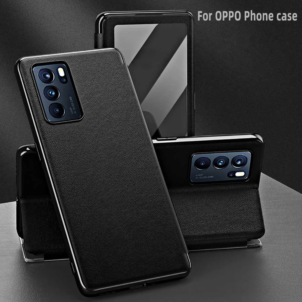 

Fashion Electroplating Mirror Smart sleep wake up flip phone Case For OPPO Reno5 5Pro Plus Stand Case For OPPO Reno6 6Plus Cover