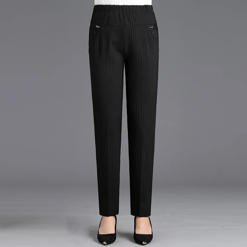 Брюки женские повседневные в Вертикальную Полоску удобные прямые штаны с