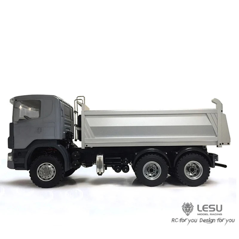 1/14 LESU Scania 6x6 металлический гидравлический самосвал RC грузовик блокировка